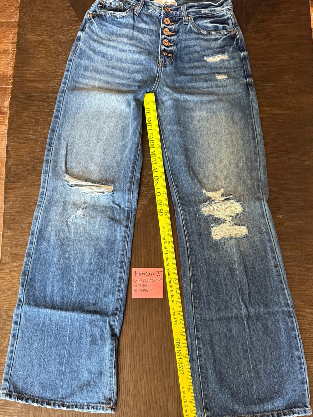 KanCan Distressed Wide-Leg Jeans in Light Blue